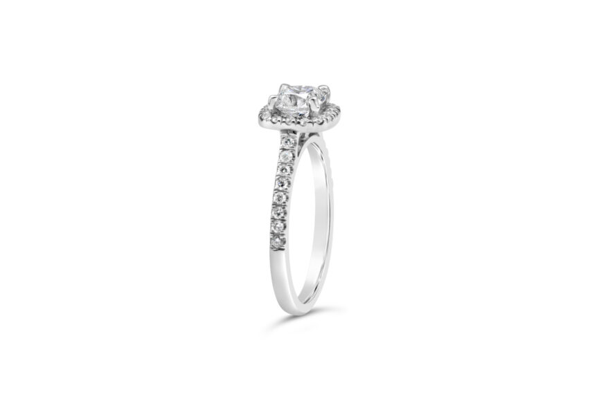 CUSHION MICRO SET HALO & SHOULDERS RING - Image 3