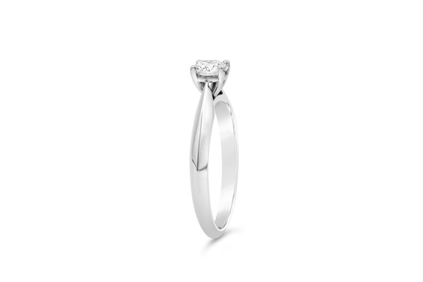 ROUND SINGLE STONE  KNIFE EDGE SHANK RING (WRF) - Image 3