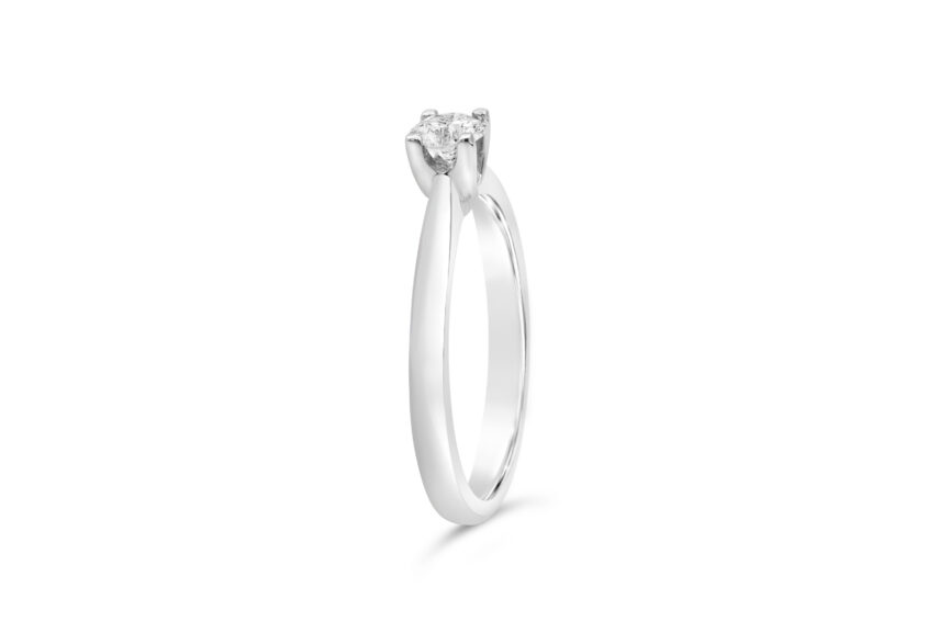 SINGLE STONE ROUND U SHAPED RING (WRF) - Image 3