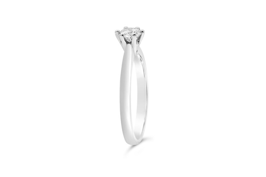 6 CLAW ROUND SINGLE STONE RING - Image 3