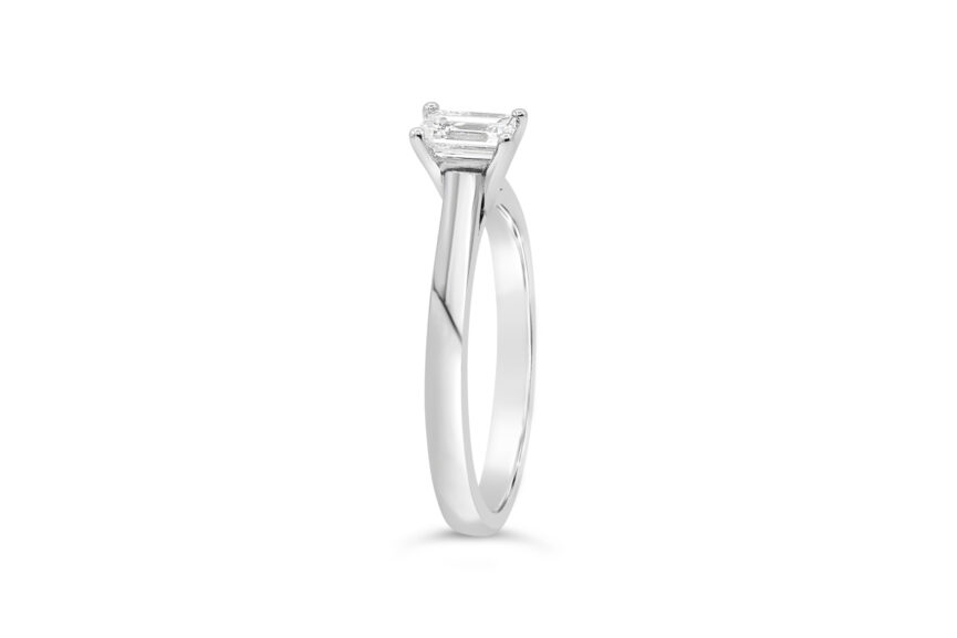 EMERALD CUT PARALLEL SHANK RING - Image 3
