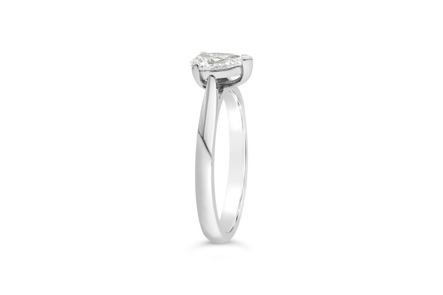 U SHAPE PEAR SHAPE SINGLE STONE RING - Image 3