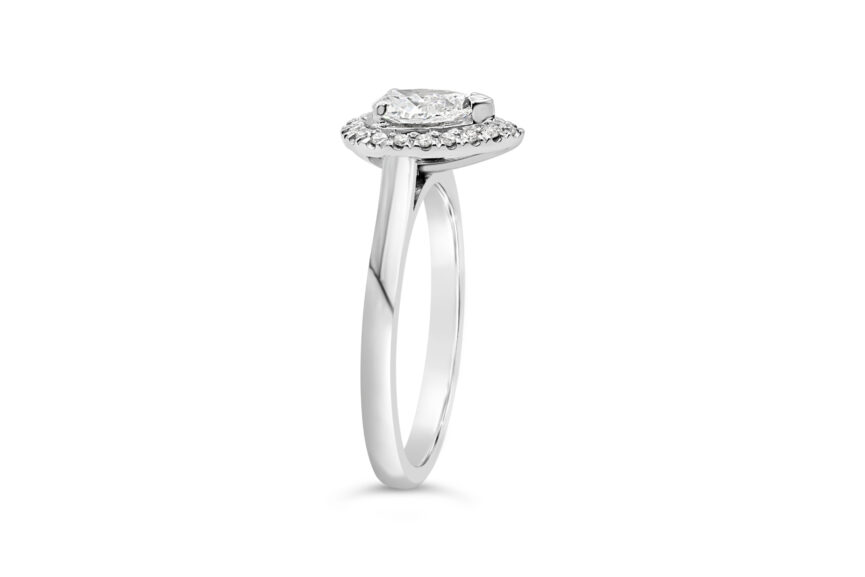 Pear Shape Micro Halo Single Stone - Image 3