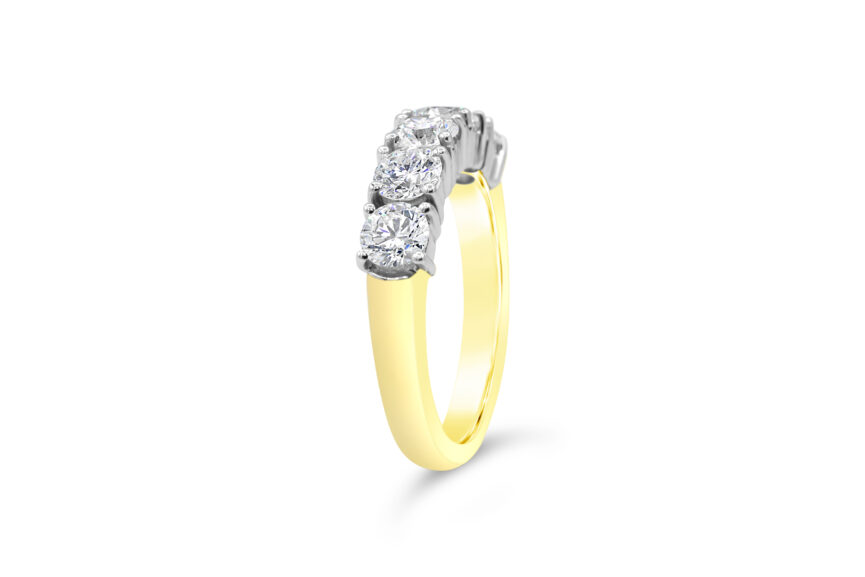 5 STONE 1/2 ETERNITY RING - Image 3