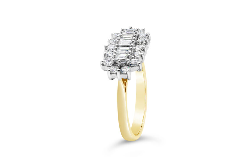 5 Baguette & 14 Round Cluster  Ring - Image 3
