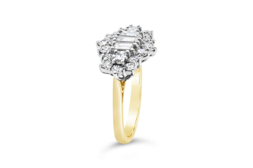 BAGUETTE + ROUND CLUSTER RING - Image 3