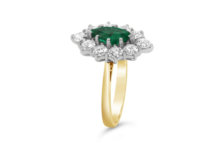 EMERALD MARQUISE  10 DIAS CLUSTER RING - Image 3