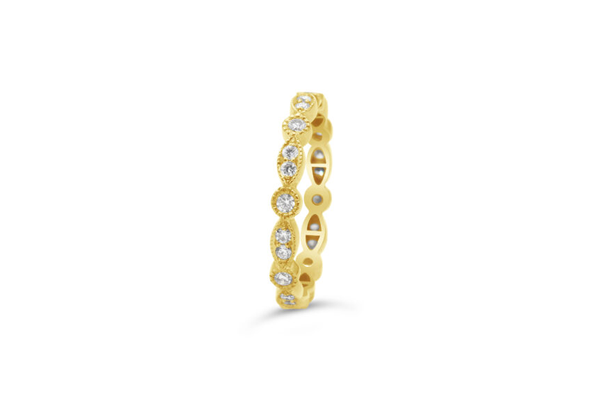 FULL PAVE M/GRAIN DIAMOND WEDDING RING - Image 5