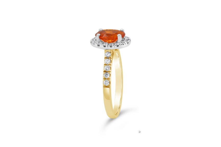 FIRE OPAL AND DIAMOND HALO RING - Image 3