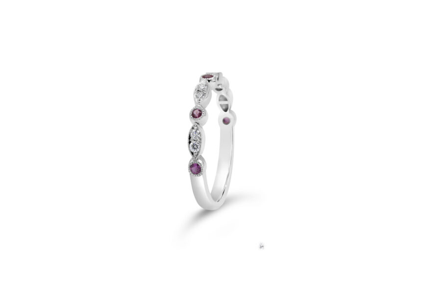 PAVE MILGRAIN WEDDING BAND - Image 3