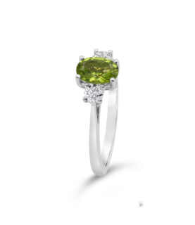 OCTAGON AND ROUND 3 STONE RING