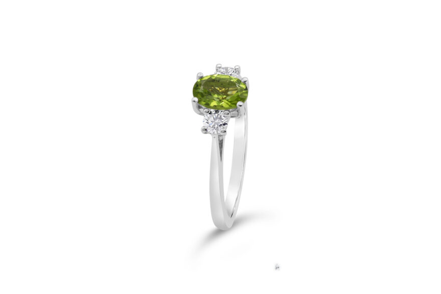 OCTAGON AND ROUND 3 STONE RING