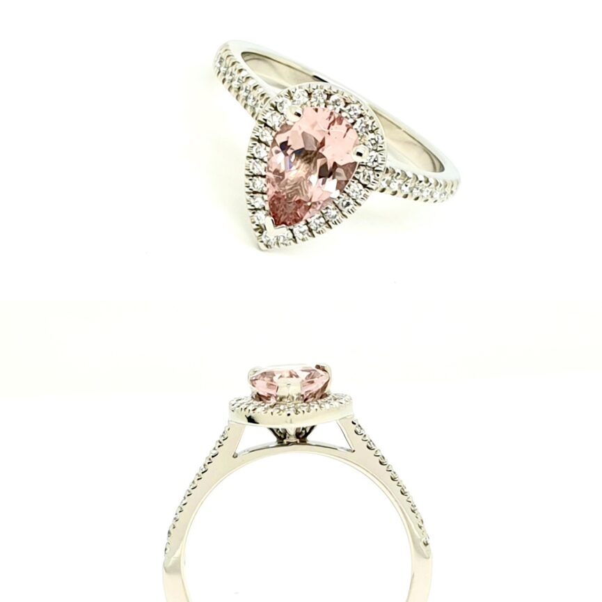 PEAR SHAPE MICRO HALO RING